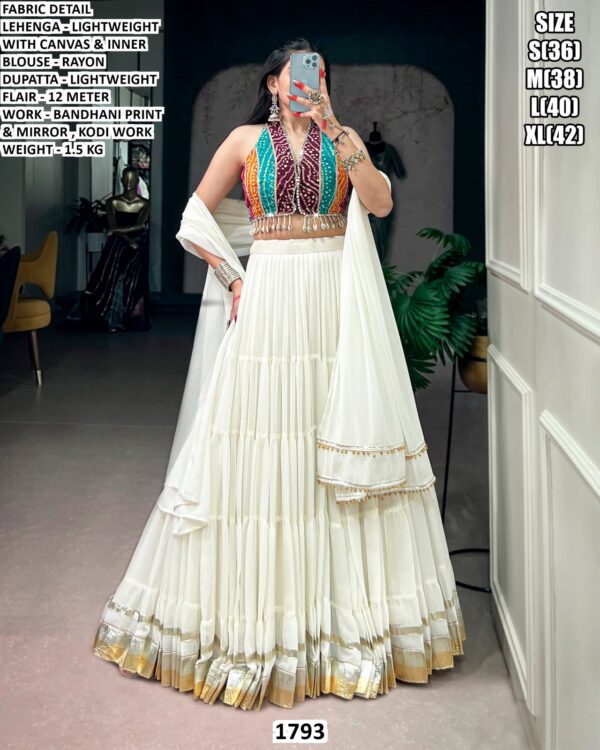 Designer Flared Lehenga With Kodi Work Blouse