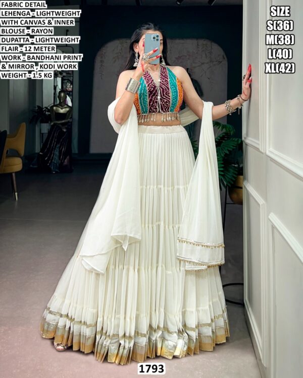 Designer Flared Lehenga With Kodi Work Blouse