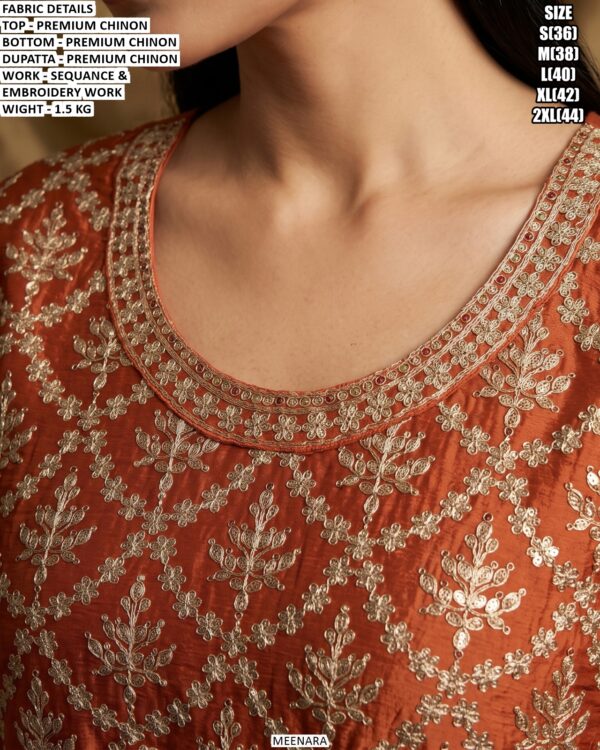 Premium Chinon Kurti And Palazzo Outfit