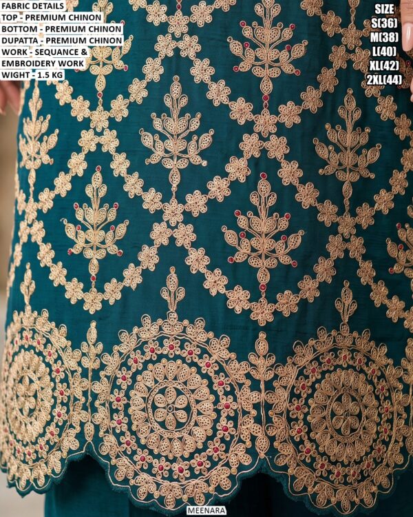 Premium Chinon Kurti And Palazzo Outfit