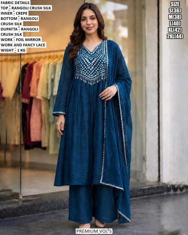 Women’s Rangoli Crush Silk Palazzo Suit