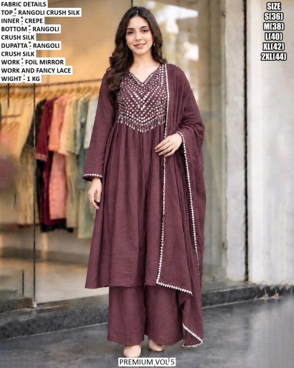 Women’s Rangoli Crush Silk Palazzo Suit