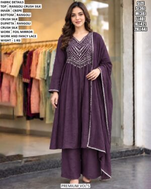 Women’s Rangoli Crush Silk Palazzo Suit