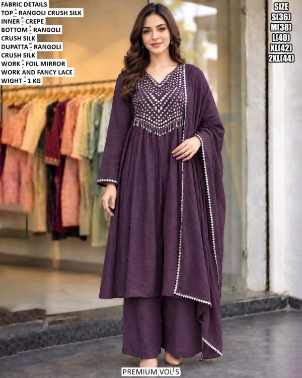 Women’s Rangoli Crush Silk Palazzo Suit
