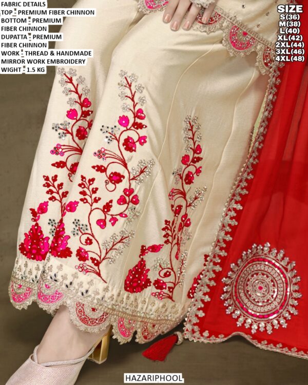 Handmade Mirror Work Kurti With Sharara