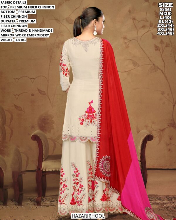 Handmade Mirror Work Kurti With Sharara