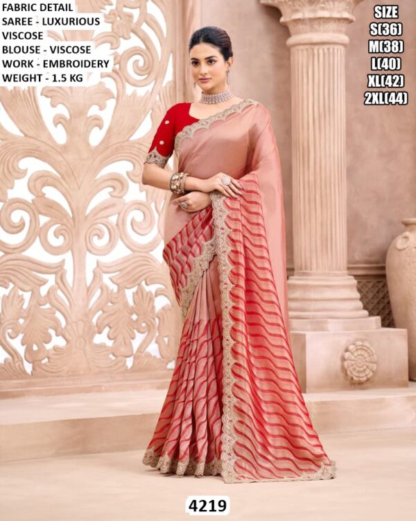 Luxurious Viscose Saree With Embroidered Border