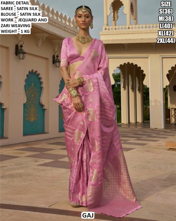 Classic Satin Silk Saree With Woven Border