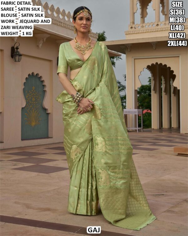 Classic Satin Silk Saree With Woven Border