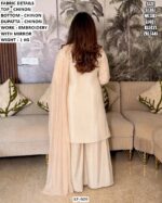 Chinon Embroidered Kurta Pant Dupatta Set