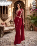 Women’s Imported Lycra Saree With Beads Work