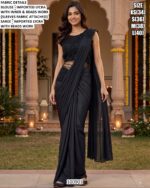 Party Wear Lycra Saree With Fancy Blouse