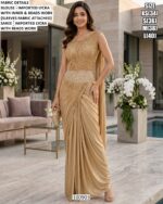 Party Wear Lycra Saree With Fancy Blouse