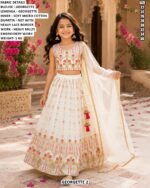 Floral Work Girls Lehenga With Net Dupatta