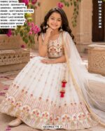 Floral Work Girls Lehenga With Net Dupatta