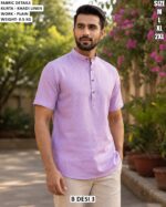 Smart Half Sleeve Ethnic Kurta For Men