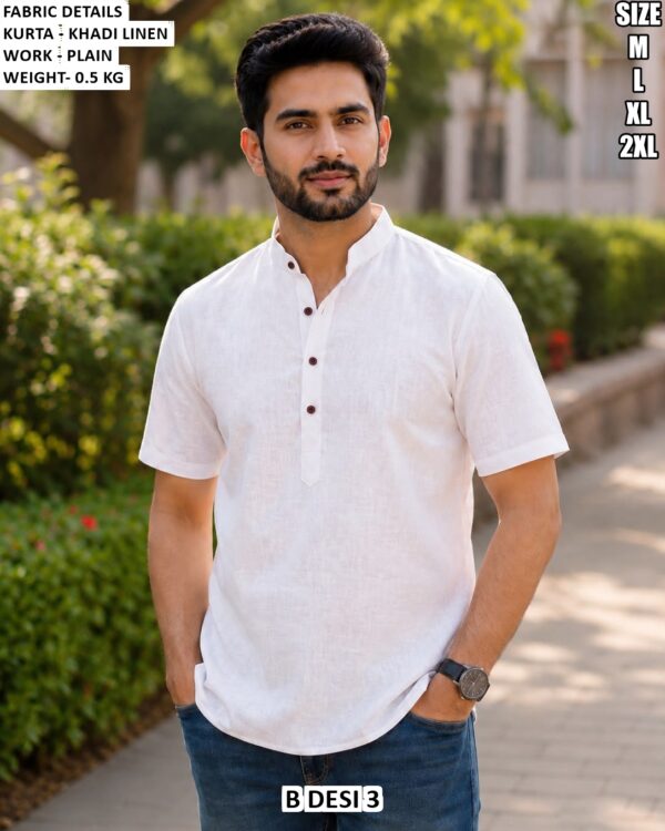 Smart Half Sleeve Ethnic Kurta For Men