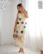 Designer Cotton Top With Dhoti Style Bottom