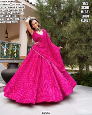 Bandhej Print Georgette Lehenga Choli