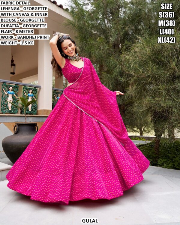 Bandhej Print Georgette Lehenga Choli