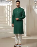Festive Mens Kurta With Fine Schiffli Detail
