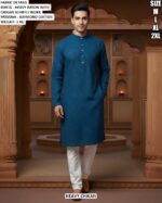 Festive Mens Kurta With Fine Schiffli Detail