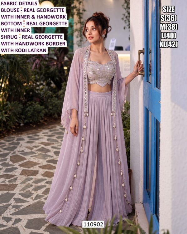 Designer Beads Work Indo Western Outfit
