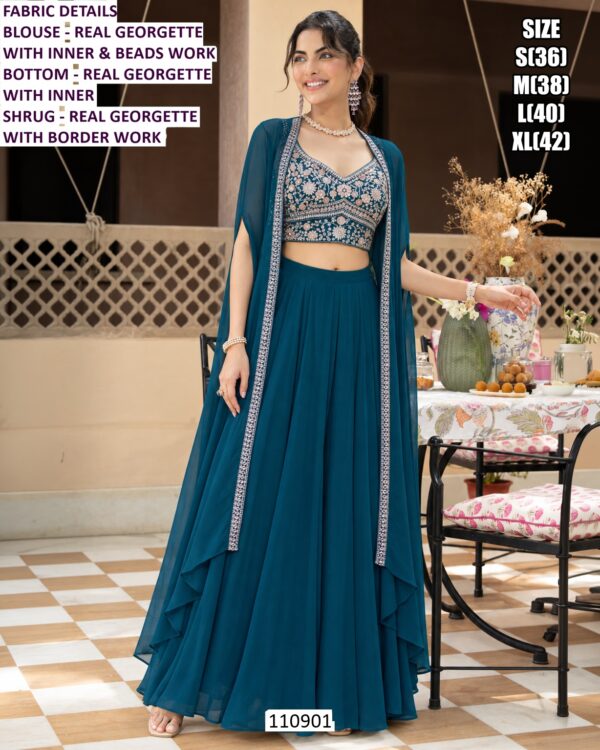 Designer Beads Work Indo Western Outfit