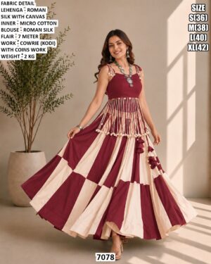 Navratri Wear Roman Silk Lehenga Choli Set