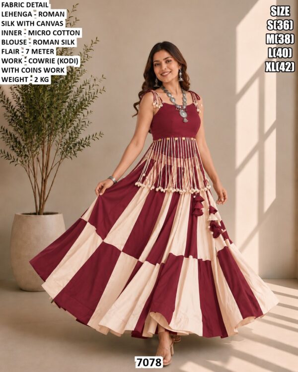 Navratri Wear Roman Silk Lehenga Choli Set