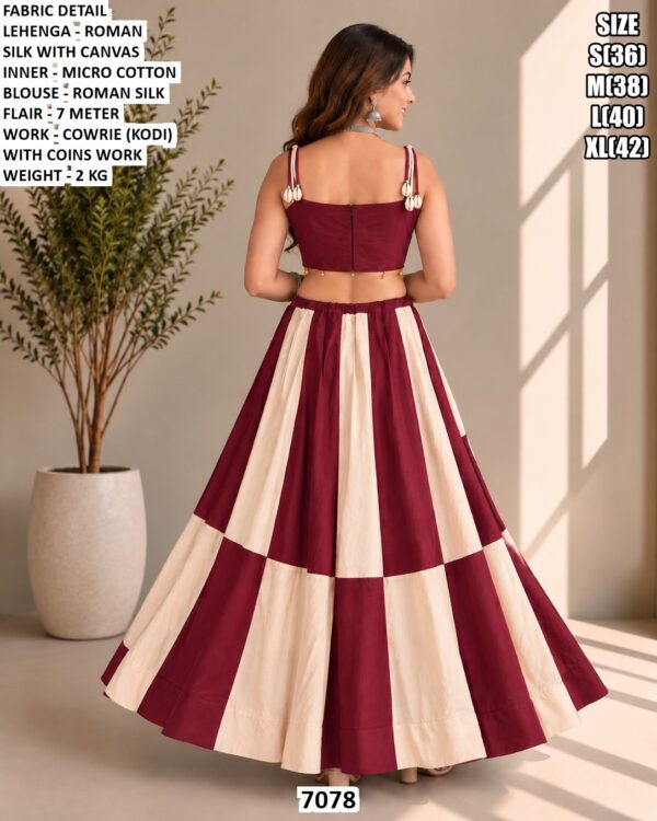 Navratri Wear Roman Silk Lehenga Choli Set