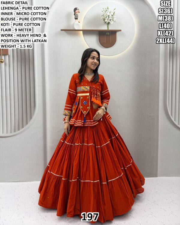 Handwork Cotton Lehenga Choli With Latkan Detail