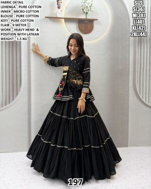 Handwork Cotton Lehenga Choli With Latkan Detail