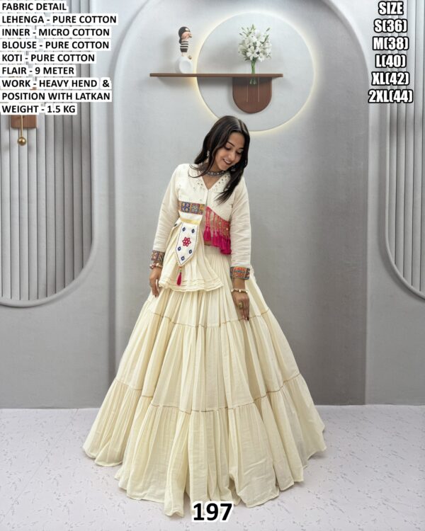 Handwork Cotton Lehenga Choli With Latkan Detail