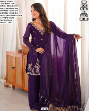Traditional Kurta Pant Set With Designer Dupatta