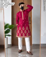 Royal Silk Kurta Pajama With Embroidery Work