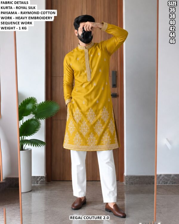 Royal Silk Kurta Pajama With Embroidery Work