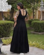 Embroidered Flared Rayon Gown For Women