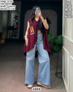 Rayon Gamthi Work Designer Shrug Top For Women
