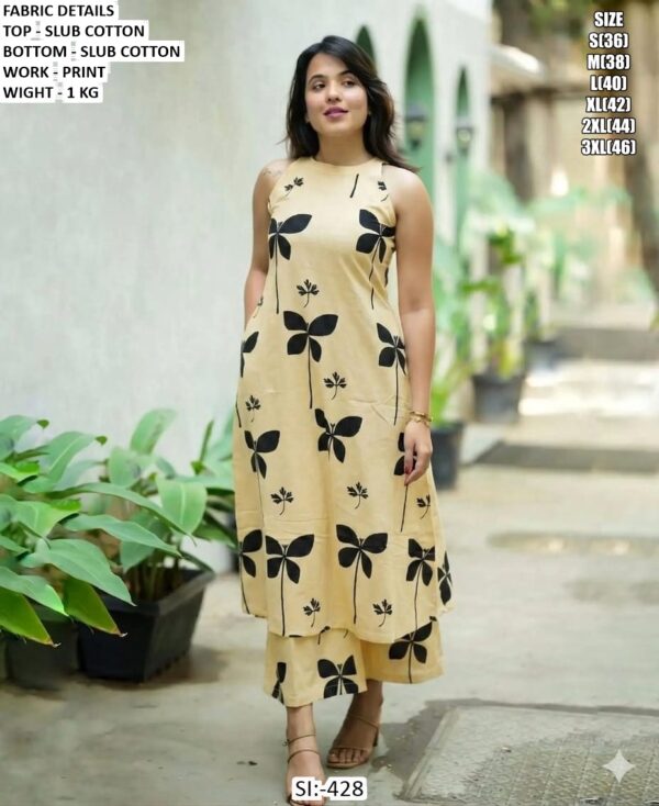 Comfortable Cotton Kurta Palazzo For Women