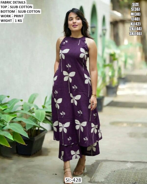 Comfortable Cotton Kurta Palazzo For Women