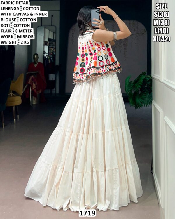 Cotton Lehenga Choli With Designer Mirror Work Koti