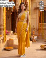 Party Wear Lycra Saree With Embellished Blouse