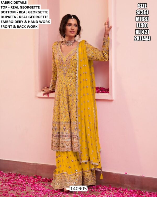 Designer Georgette Suit With Hand Work And Dupatta