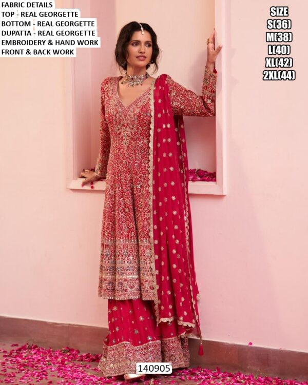 Designer Georgette Suit With Hand Work And Dupatta