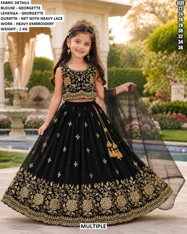 Festive Wear Embroidered Lehenga Choli For Girls