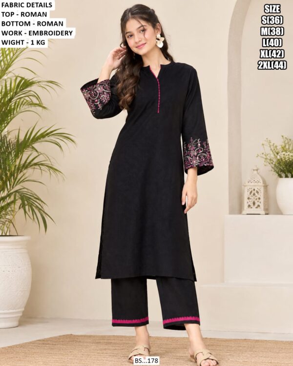 Stylish Roman Kurta With Matching Bottom