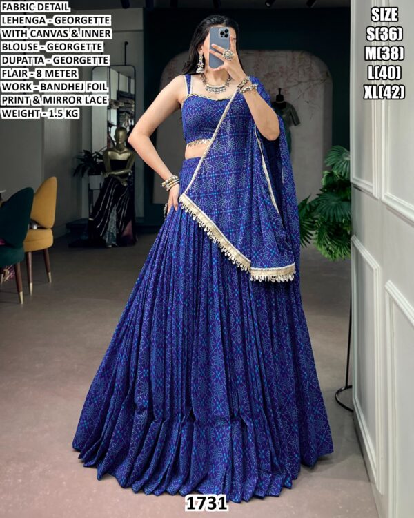 Designer Lehenga Choli With Foil Print And Dupatta
