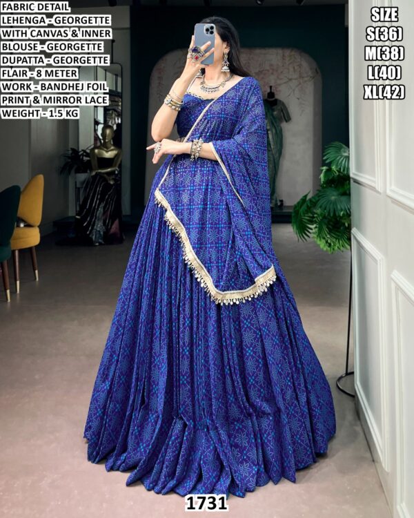 Designer Lehenga Choli With Foil Print And Dupatta