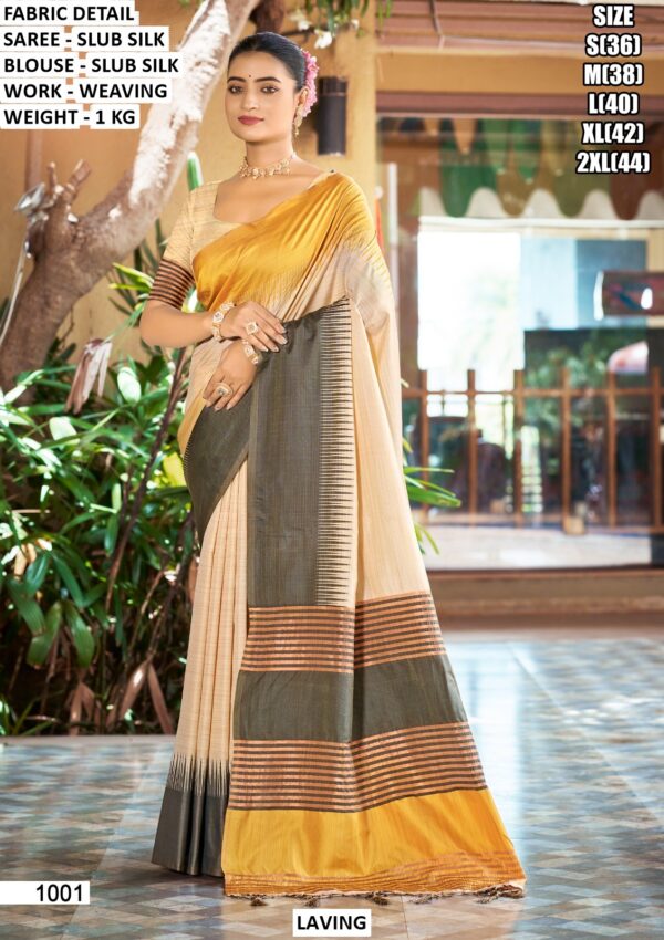 Designer Slub Silk Saree With Woven Border